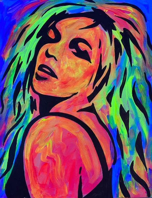 Blacklight Britney Paint & Sip, Wine & Design (Fayetteville, NC