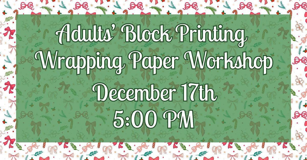 Adults' Block Printing Wrapping Paper Workshop, 17 December | Event in Camden | AllEvents