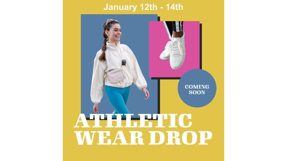 Athletic Wear Drop, Plato's Closet Kelowna, BC, January 12 to January