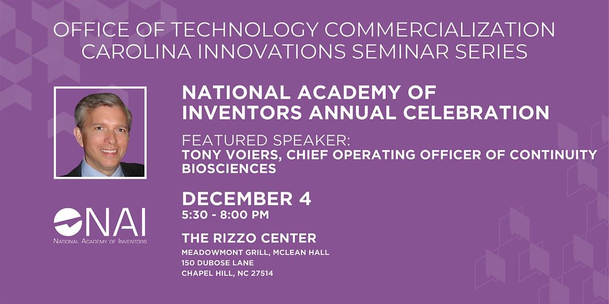 National Academy of Inventors Annual Celebration, 4 December | Event in Chapel Hill | AllEvents