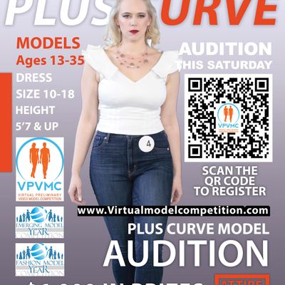 PLUS CURVE FEMALE MODEL AUDITION LIVE VIRTUAL ONLINE
