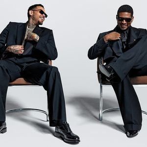 Usher and Chris Brown at Allegiant Stadium