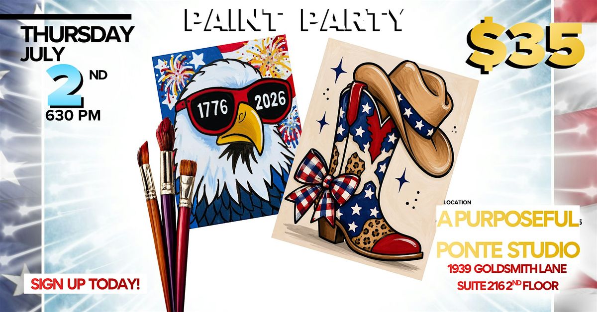 Red, White & Paint Night: Independence Day Paint & Sip