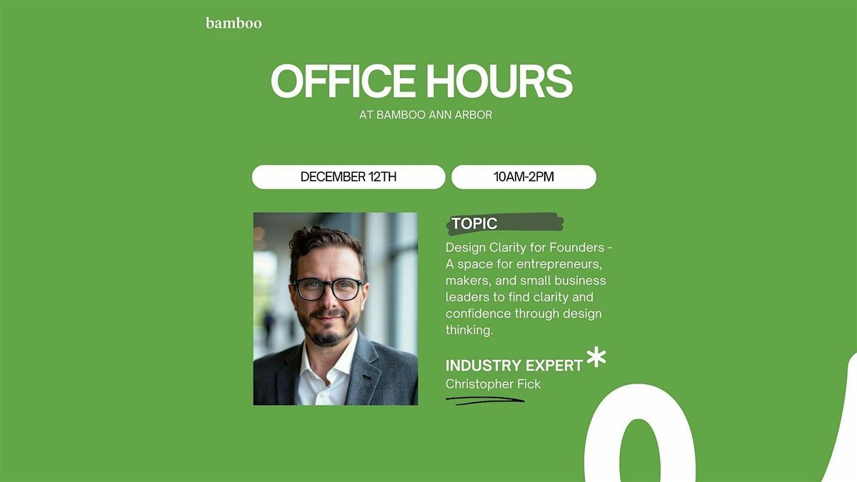 Office Hours with Christopher Fick, 12 December | Event in Ann Arbor | AllEvents