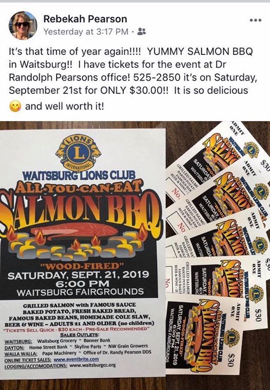 Waitsburg Lion S Salmon Bbq At Waitsburg Fairgrounds Don Thomas