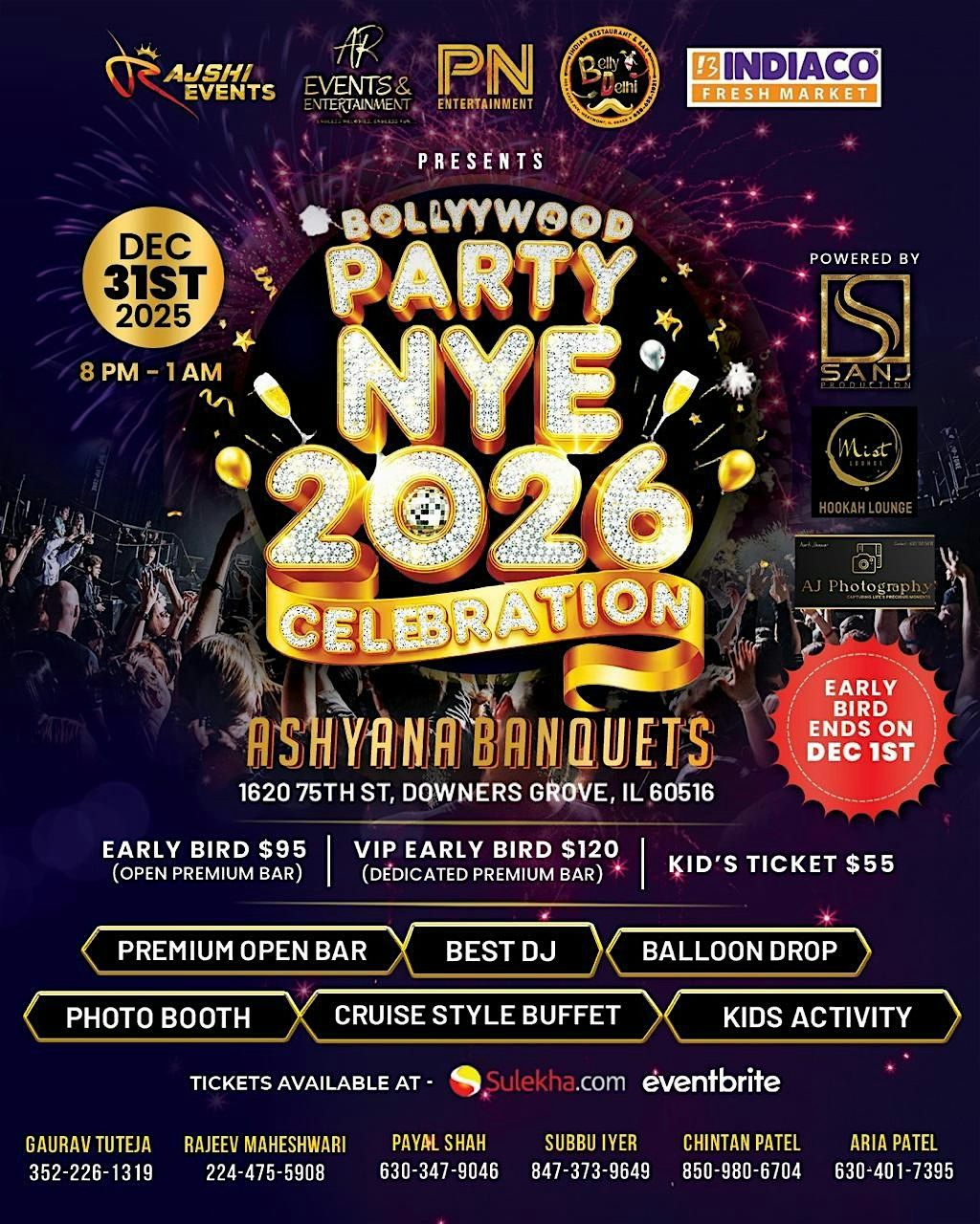 Bollywood NYE Party 2026', 31 December | Event in Downers Grove | AllEvents