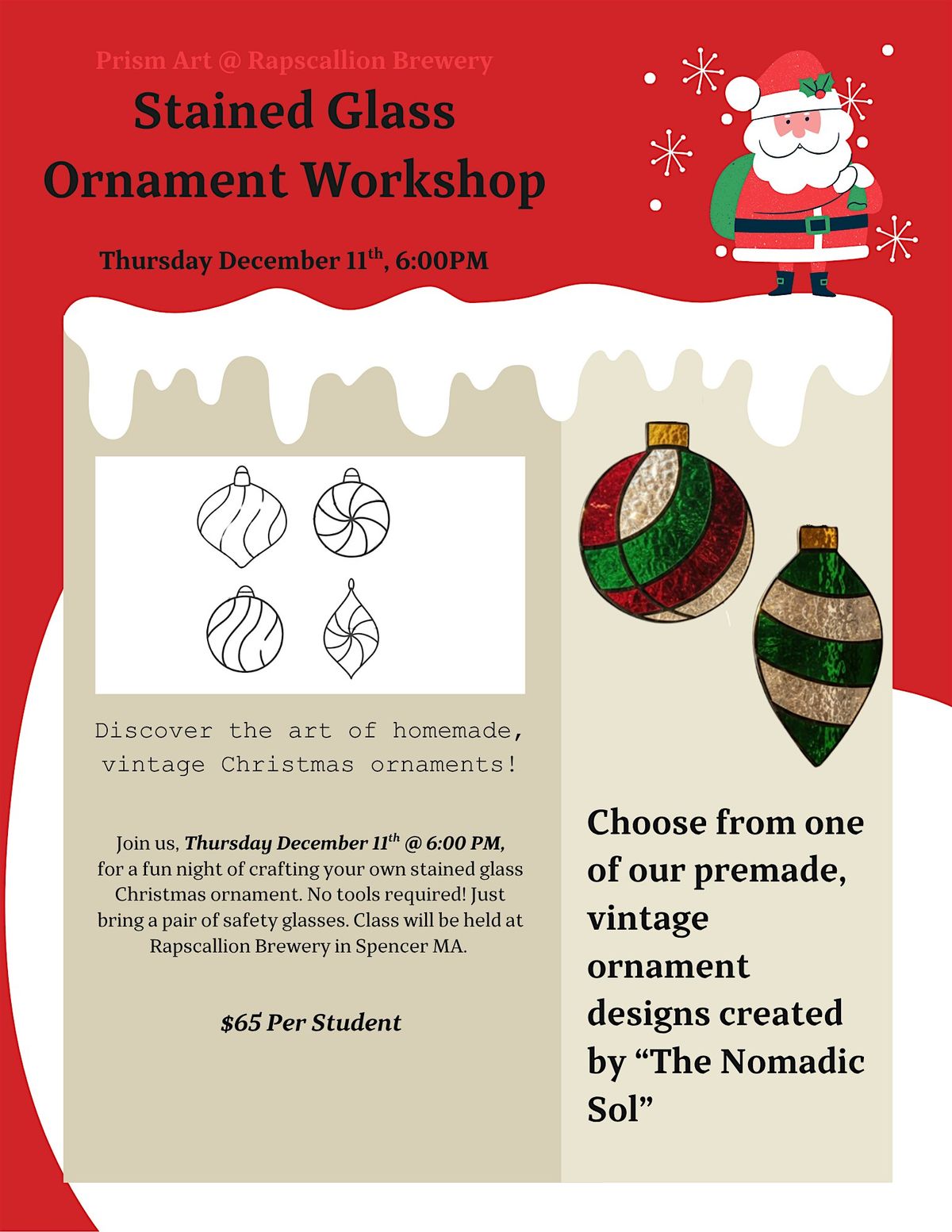Stained Glass Ornament Workshop, 11 December | Event in Spencer | AllEvents
