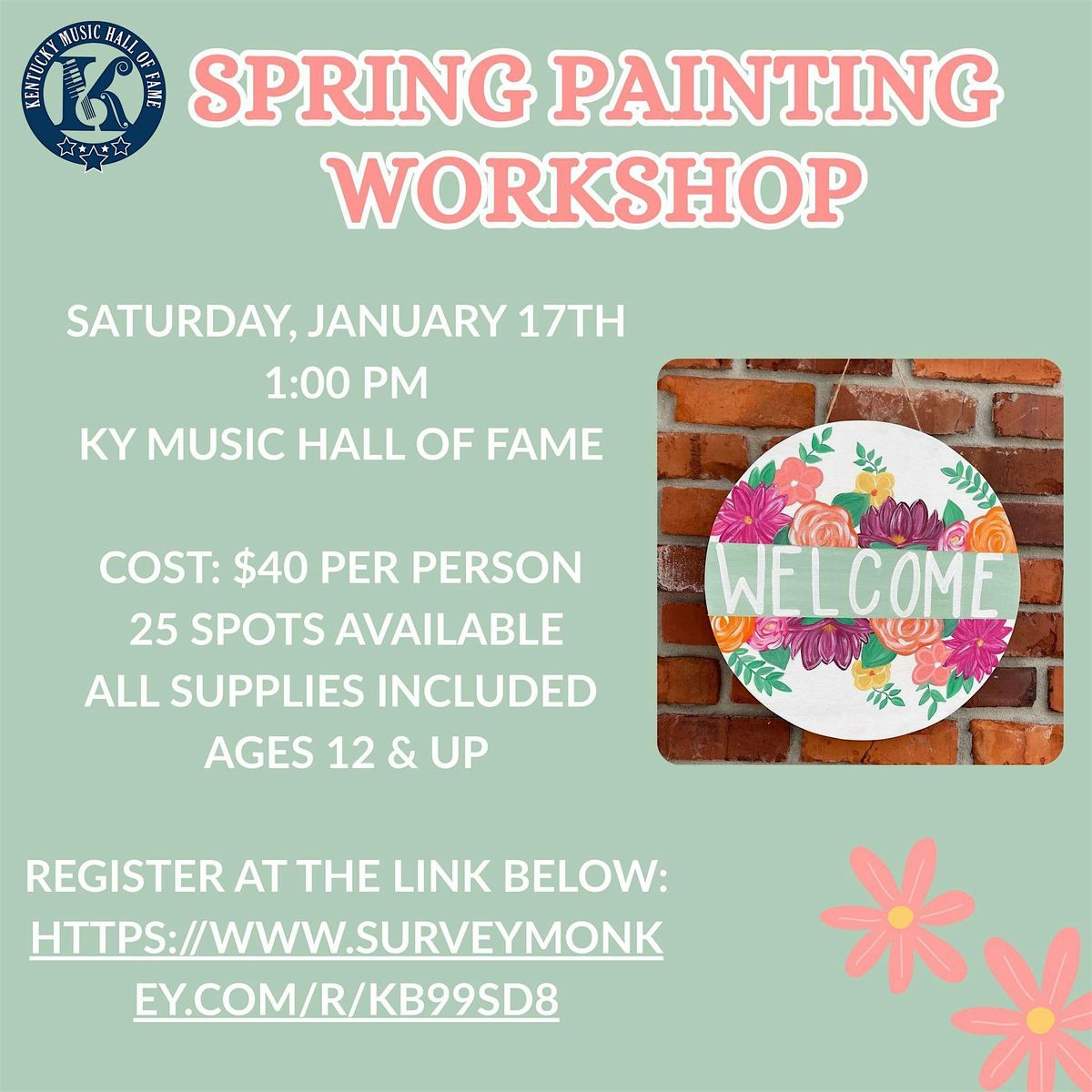 Spring Painting Workshop, 17 January | Event in Mount Vernon | AllEvents