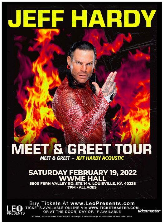 Postponed Jeff Hardy Sold Out In Louisville Zanzabar Louisville January 1 2022 Allevents In Louisville Events Jan 2022