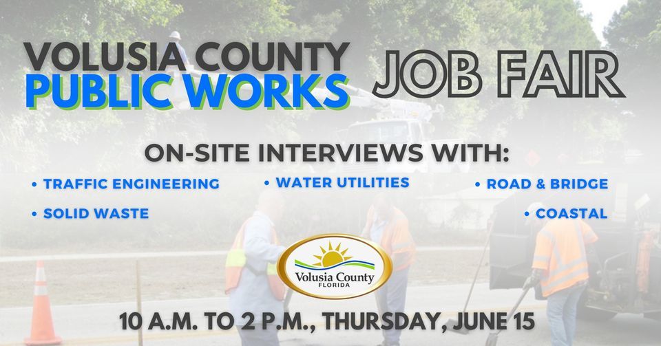 Public Works Job Fair, 3771 W International Speedway Blvd, Daytona