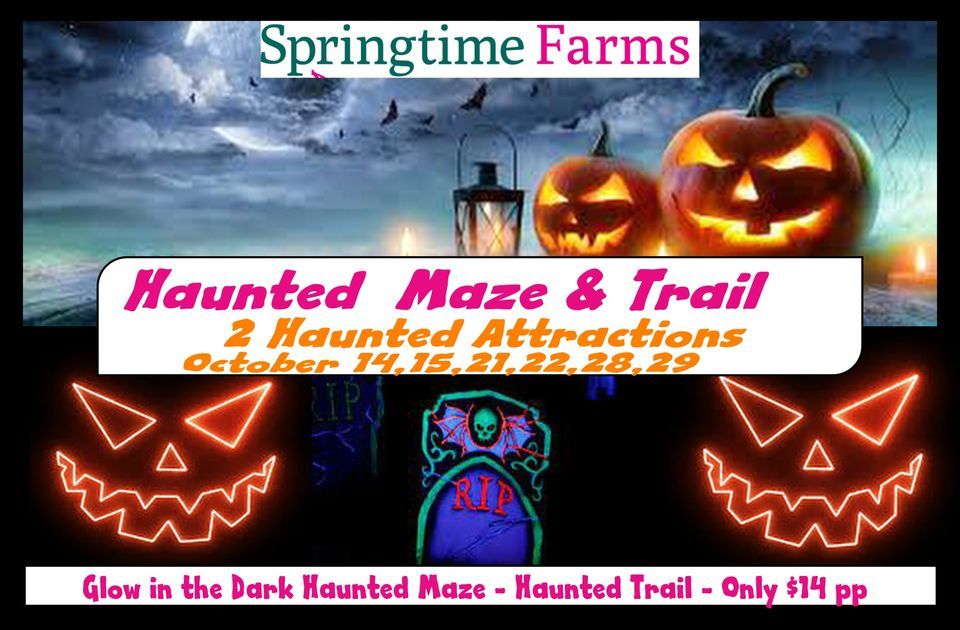 Glow Haunted Maze & Trail at Springtime Farms Adventure Park in North