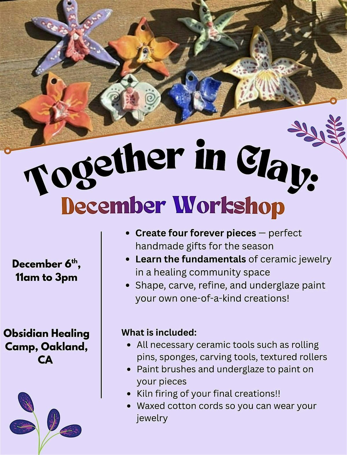 Together in Clay: A December Ceramic Pendant Making Workshop!, 6 December | Event in Oakland | AllEvents