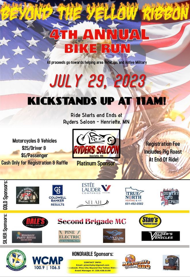 4th Annual Pine City Beyond the Yellow Ribbon Bike Run, Ryders Saloon