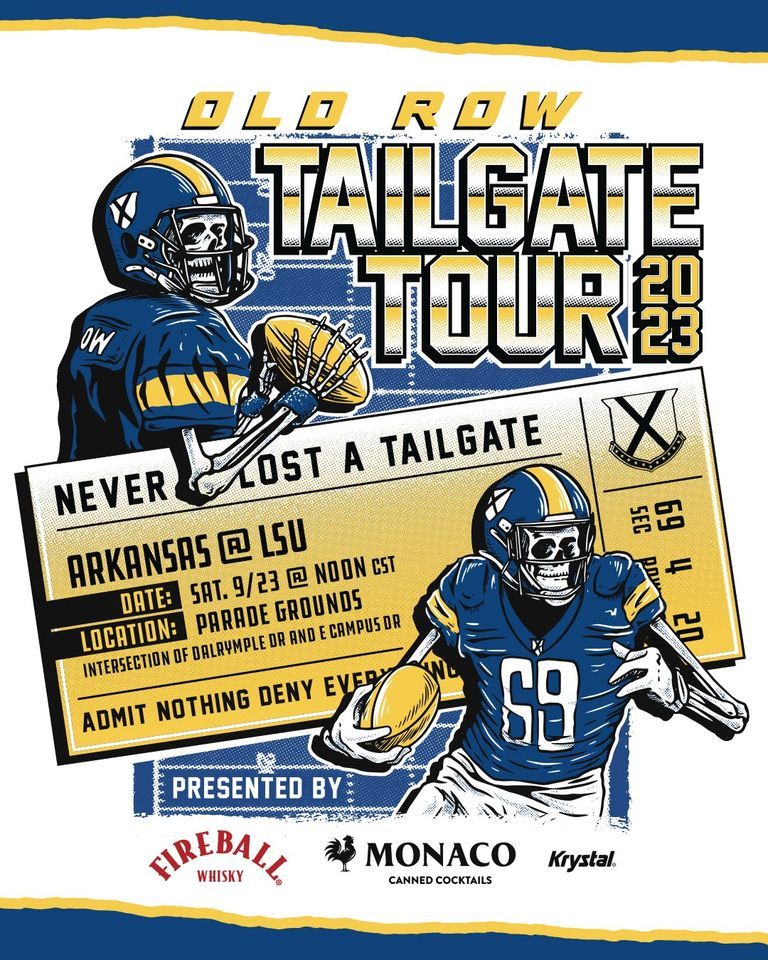 Old Row Tailgate Tour 2023 BATON ROUGE, LSU Parade Grounds, Baton