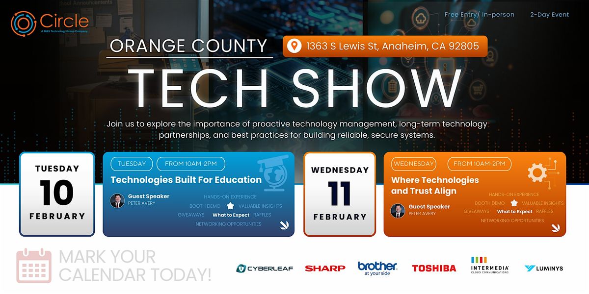Circle OC Tech Show 2026 - Where Technology and Trust align, 1363 S ...