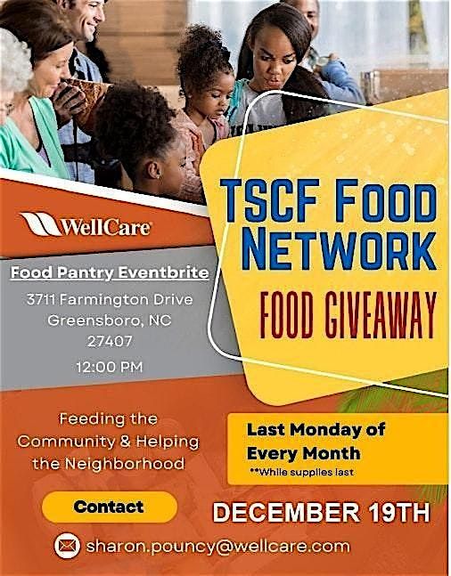 WellCare of NC & TCSF Food Pantry, 19 December | Event in Greensboro | AllEvents