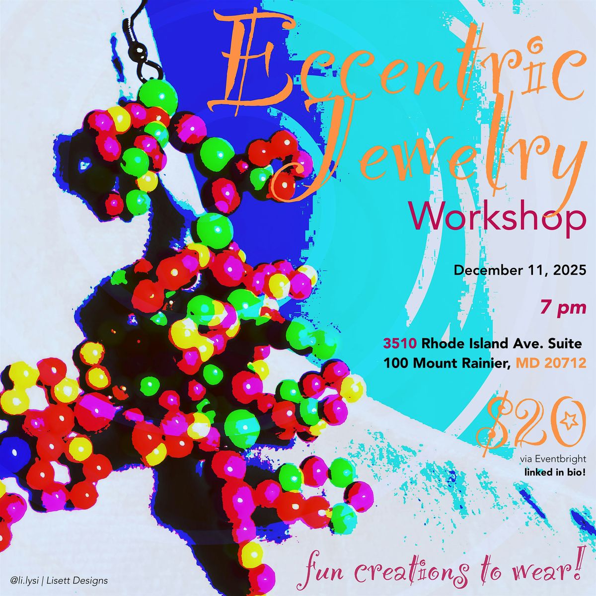 Eccentric Jewelry Workshop, 11 December | Event in Mount Rainier | AllEvents