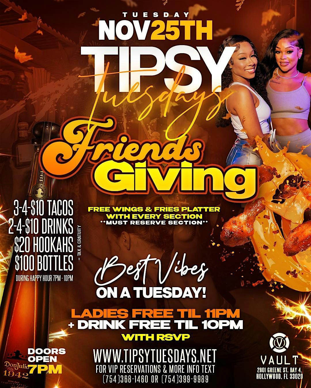 Tipsy Tuesdays: The #1 Weekday Destination (Friendsgiving), 25 November | Event in Hollywood | AllEvents