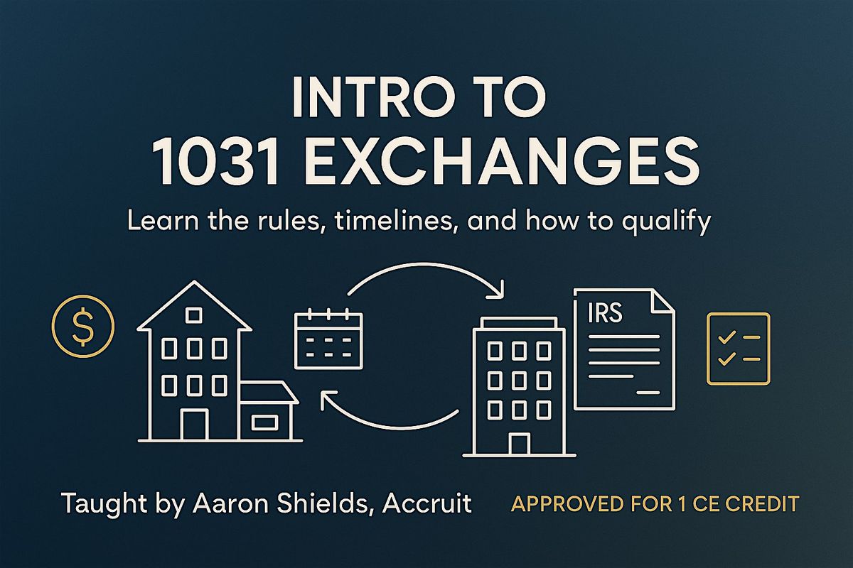 1 CE Credit - Intro to 1031 Exchanges, 17 December | Event in Denver | AllEvents
