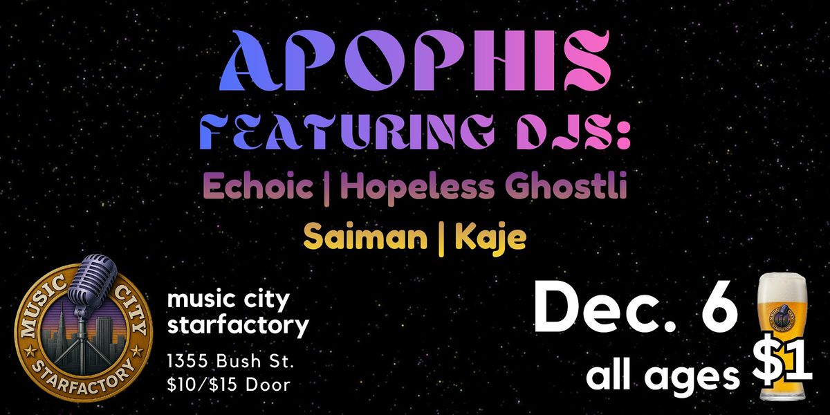 Apophis - Live at Music City Starfactory | Darkwave/EBM/Industrial, 6 December | Event in San Francisco | AllEvents