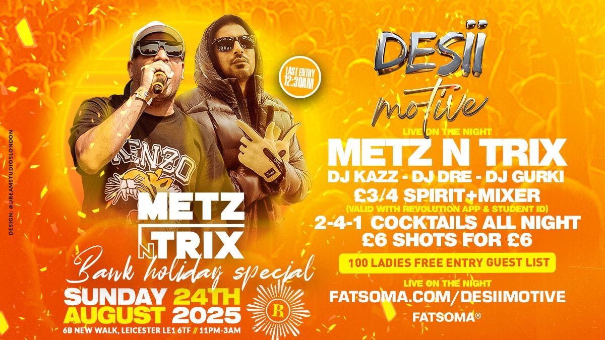 Metz &amp; Trix Performing Live: Revolution Bar &gt; Bank Holiday Sunday Special || 24th August (This Event Will Sell Out), 24 August