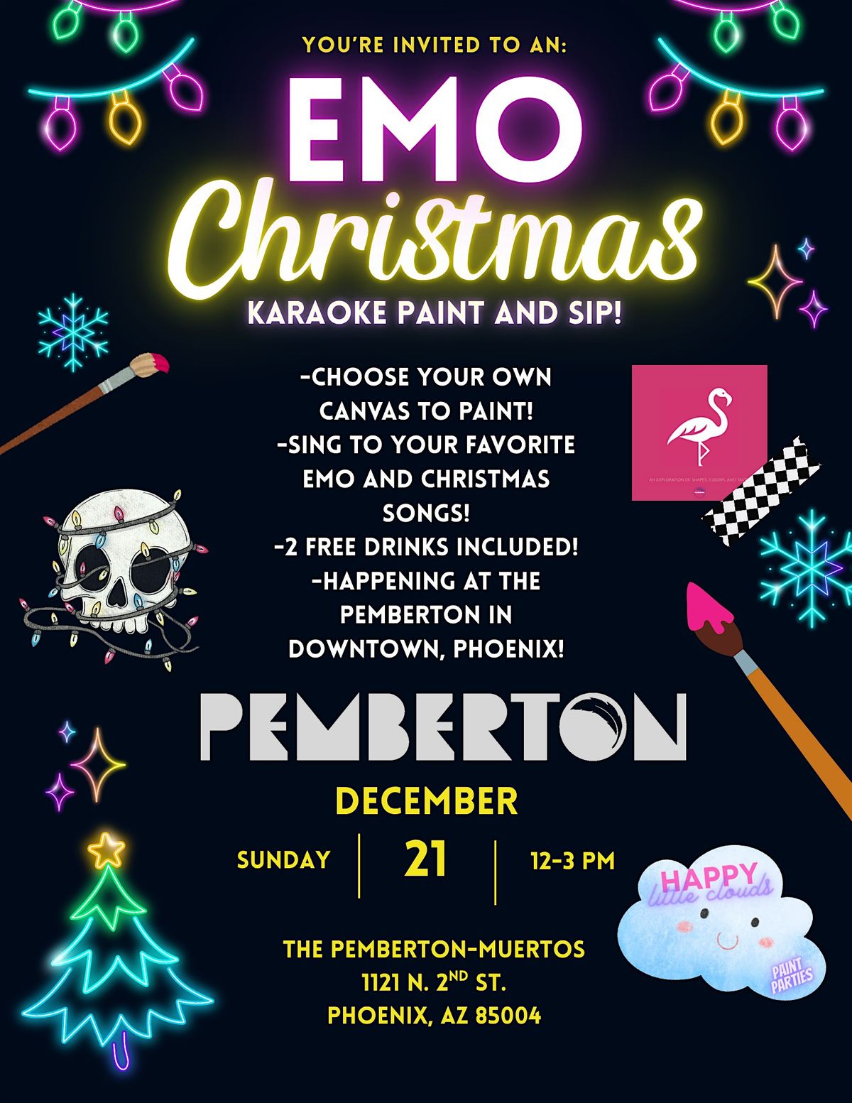 Emo Christmas Karaoke Paint and Sip at the Pemberton!, 21 December | Event in Phoenix | AllEvents