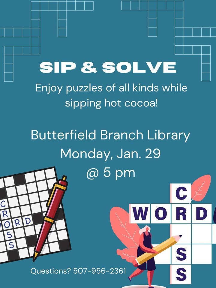 Sip & Solve-Butterfield, Butterfield Library, January 29 2024 ...