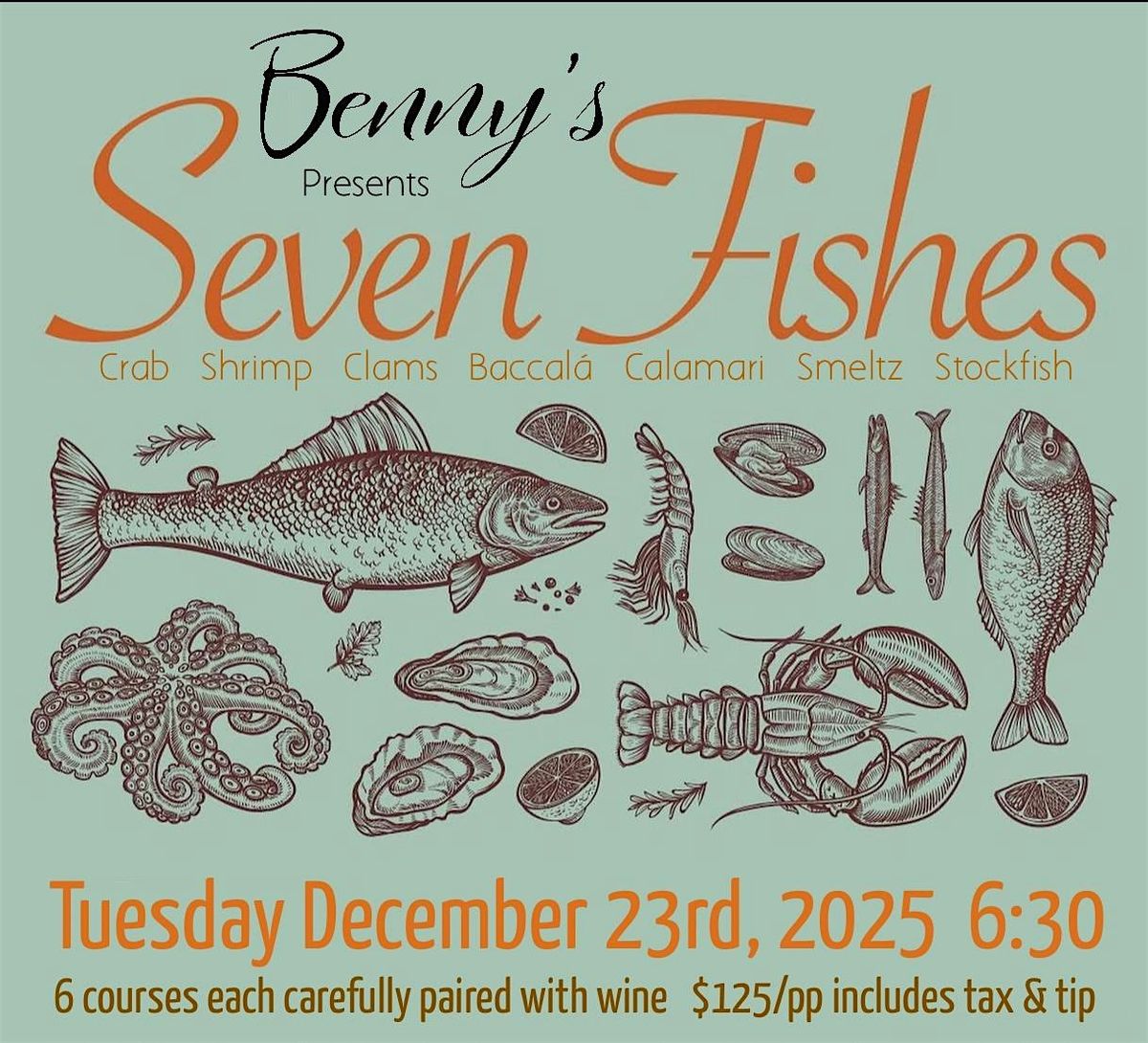 Benny’s Presents: The Feast of the Seven Fishes, 23 December | Event in Baltimore | AllEvents