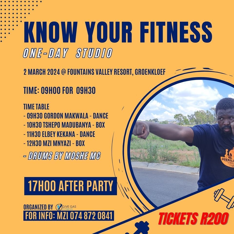 Know Your Fitness "OneDay Studio", Fountains Valley Resort, Pretoria