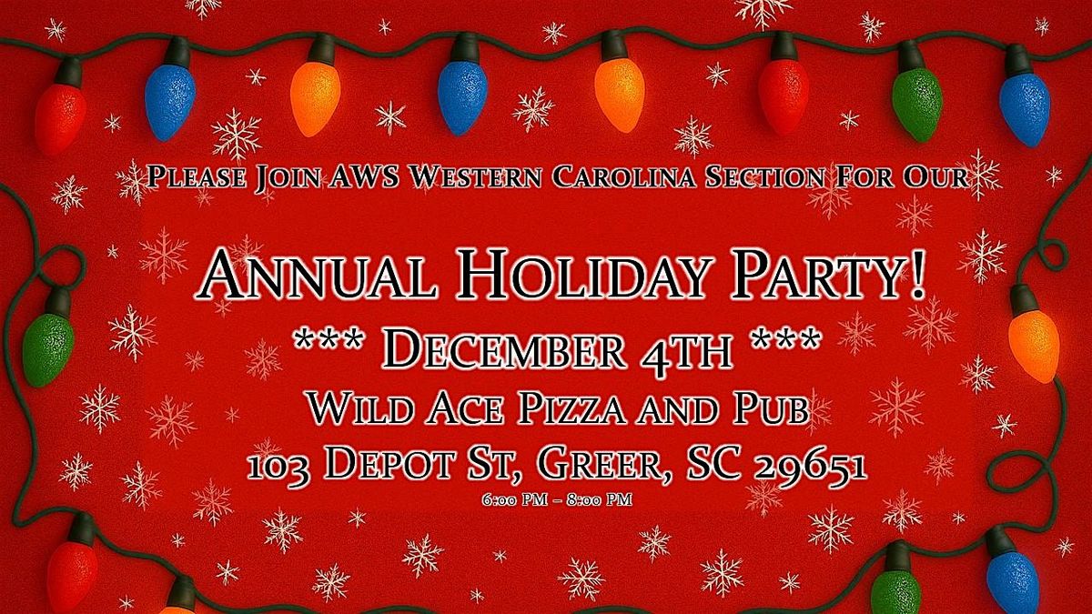 AWS Western Carolina Annual Years End Holiday Party, 4 December | Event in Greer | AllEvents
