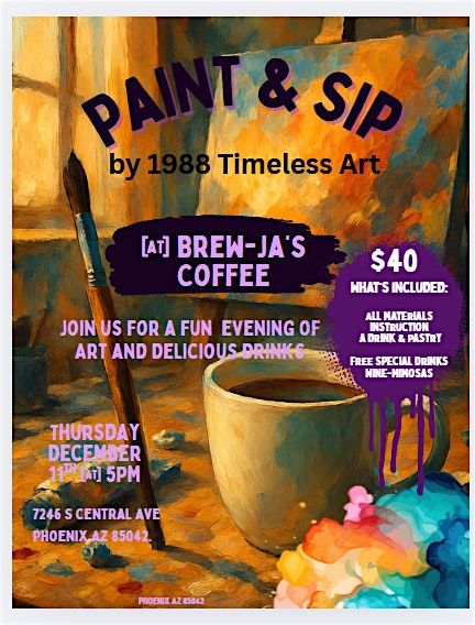 Paint & Sip at BREW-JA'S COFFEE, 11 December | Event in Phoenix | AllEvents
