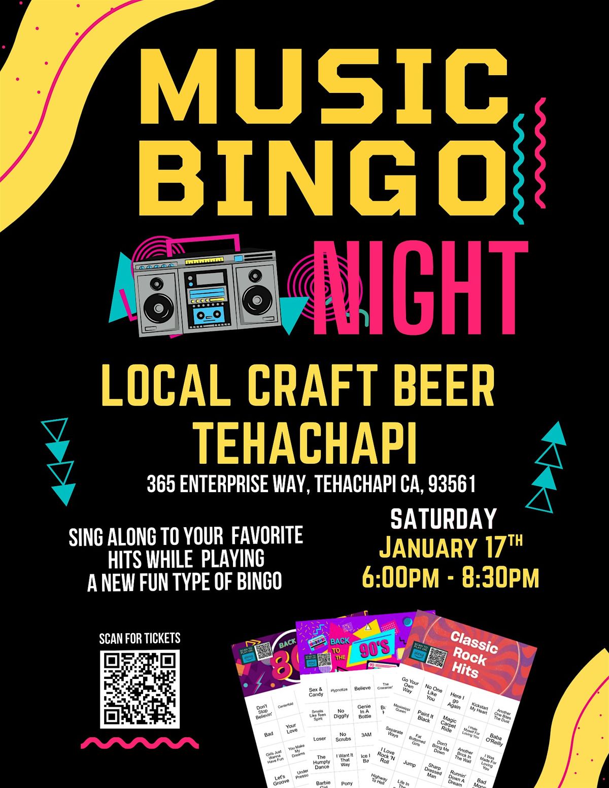Music Bingo Night @ LCB Tehachapi