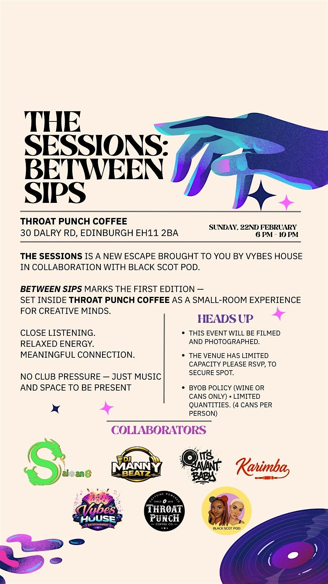 THE SESSIONS: BETWEEN SIPS, 22 February | Event in Edinburgh | AllEvents