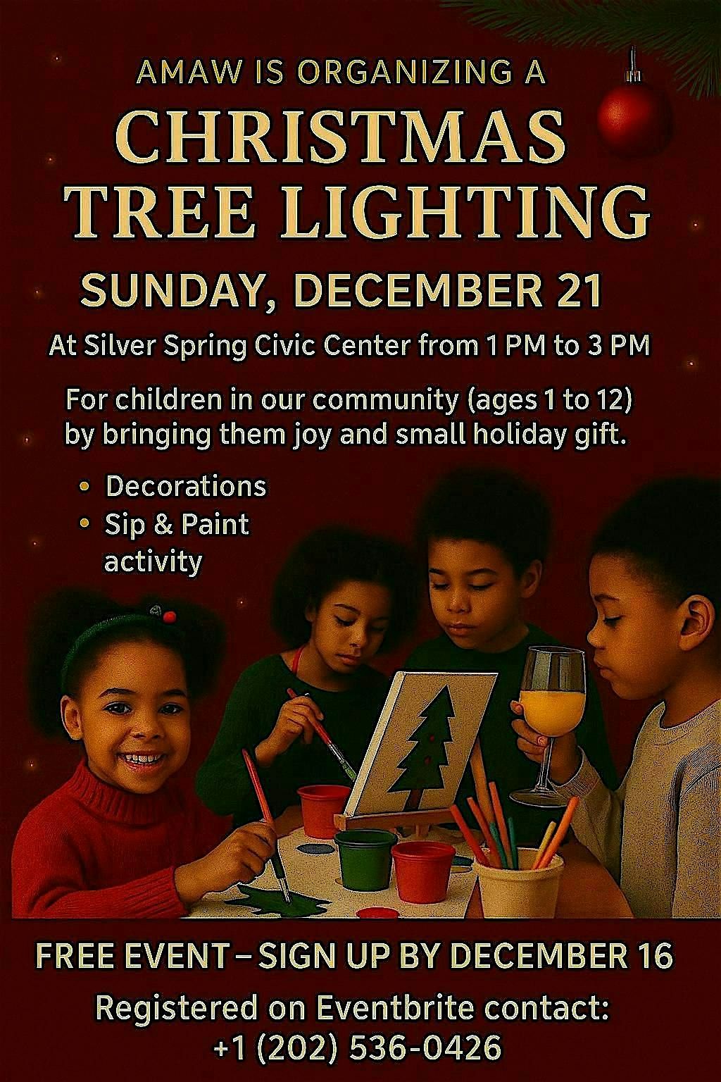 AMAW Christmas Tree Lighting *FREE*, 21 December | Event in Silver Spring | AllEvents