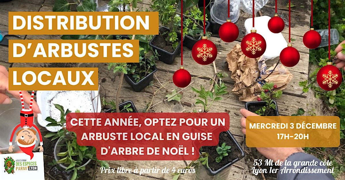 Distribution d'arbustes locaux, 3 December | Event in Lyon | AllEvents
