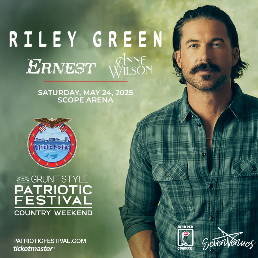 Patriotic Festival: Riley Green  Ernest & Anne Wilson, 23 May | Event in Norfolk | AllEvents