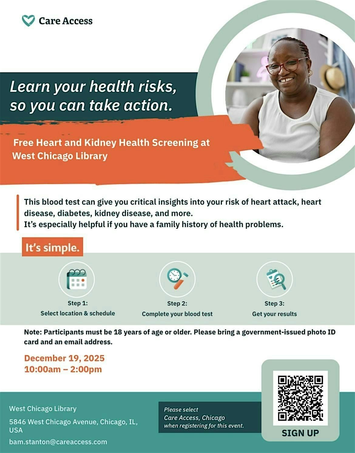 Free Heart & Kidney Health Screening at West Chicago Library, 19 December | Event in Chicago | AllEvents