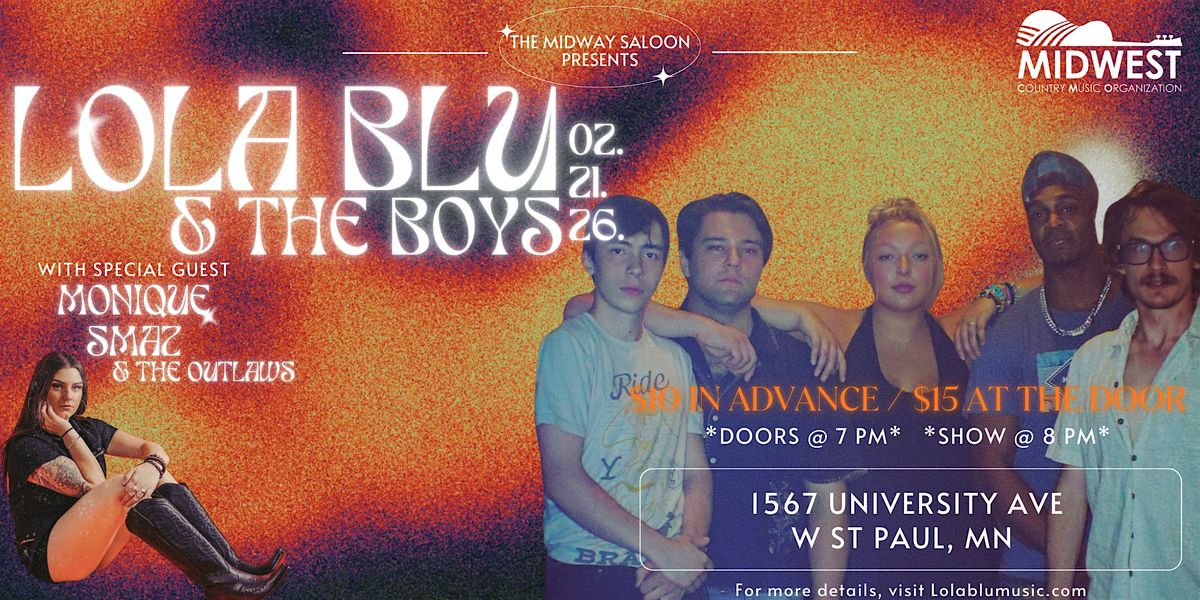 Lola Blu & The Boys with Monique Smaz & The Outlaws at The Midway Saloon, 21 February | Event in Saint Paul