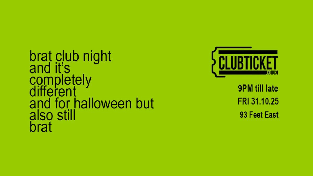 Brat-oween Rave at 93 Feet East // Halloween Brat Party 2025