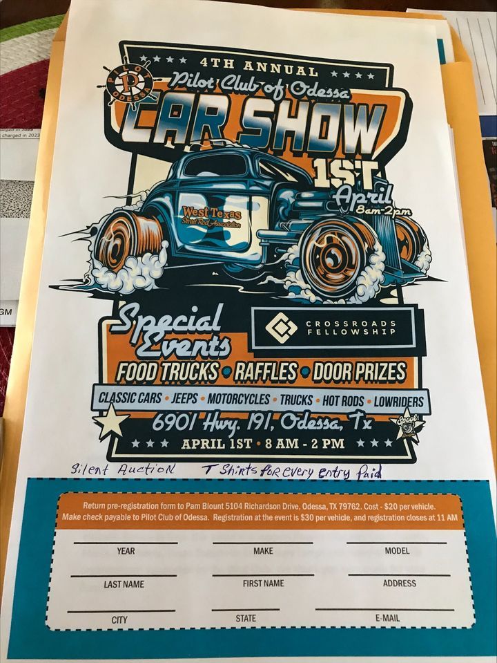 4th Annual Pilot Club of Odessa Car Show, Crossroads Odessa Texas, April 1 2023 AllEvents.in