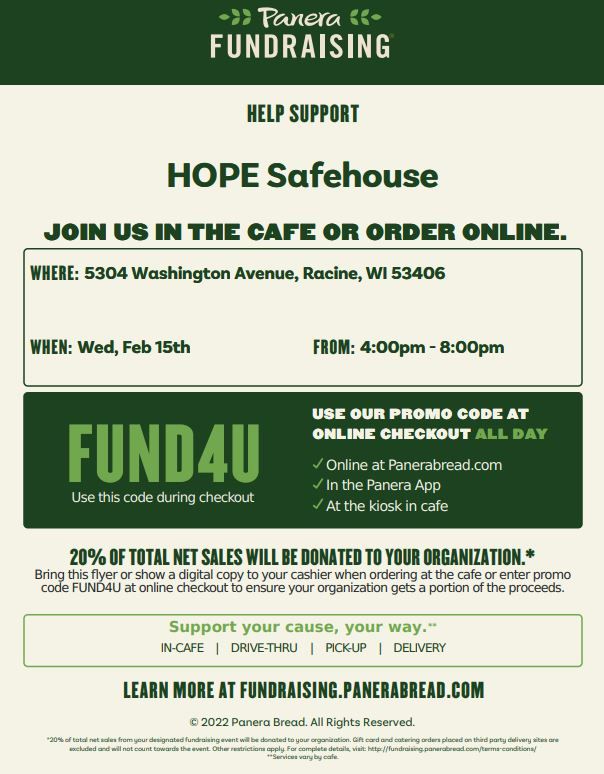 Panera Fundraiser NightH.O.P.E. Safehouse, Panera Bread (5304
