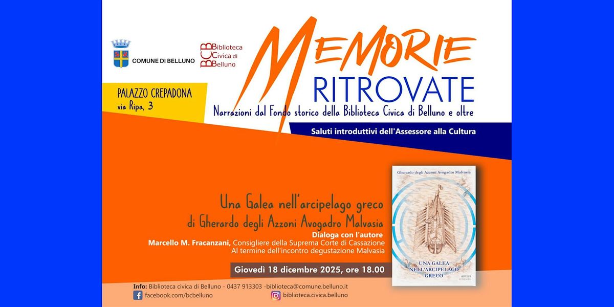 Una galea nell’arcipelago greco, 18 December | Event in Belluno | AllEvents