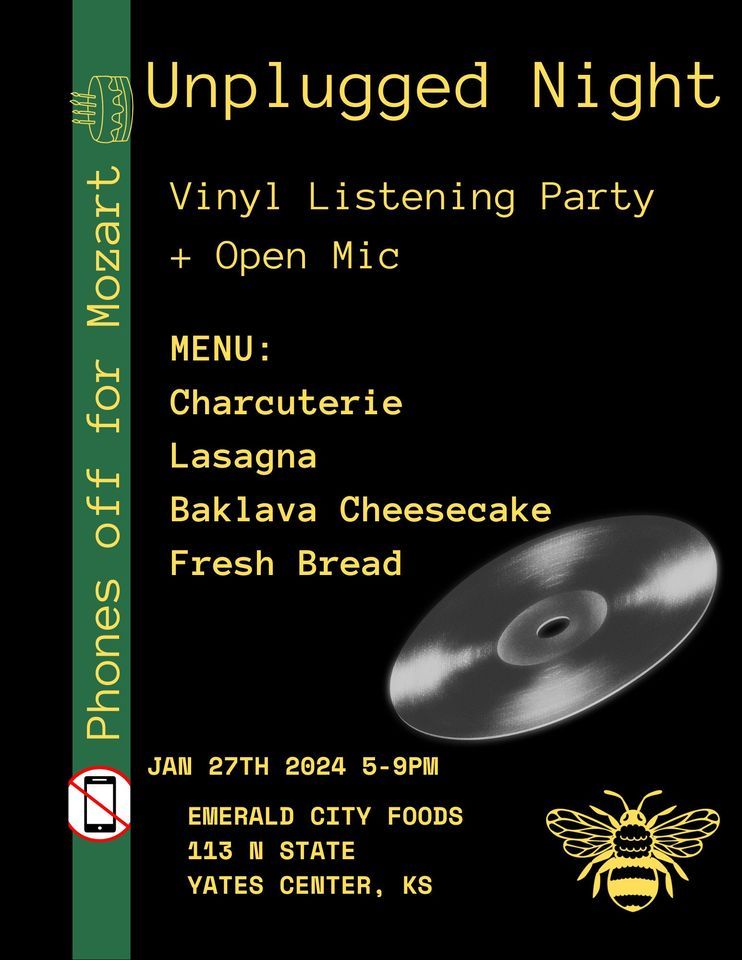 Unplugged Night , Emerald City Foods , Yates Center, January 27 2024 AllEvents.in