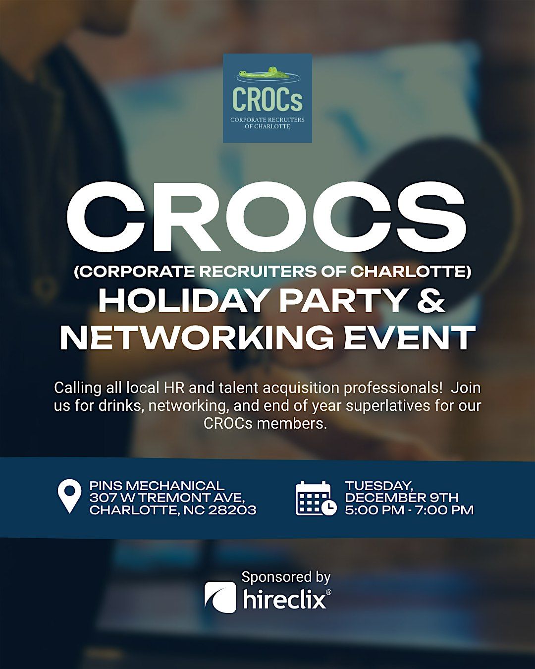CROCs Holiday Party and Networking Event, 9 December | Event in Charlotte | AllEvents