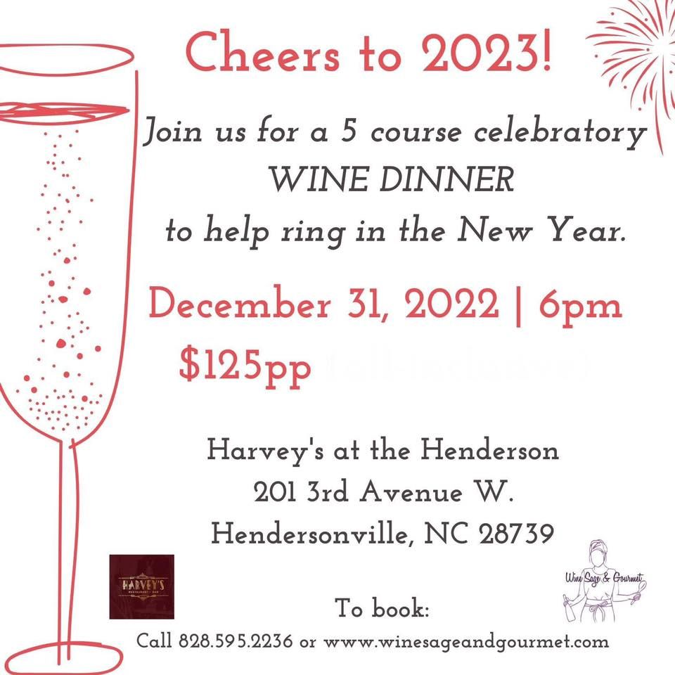 New Years Eve Wine Dinner, The Henderson, Hendersonville, December 31