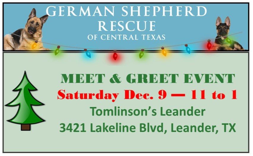 Meet & Greet Adoption Event Dec 9th, Tomlinson's Feed (Leander