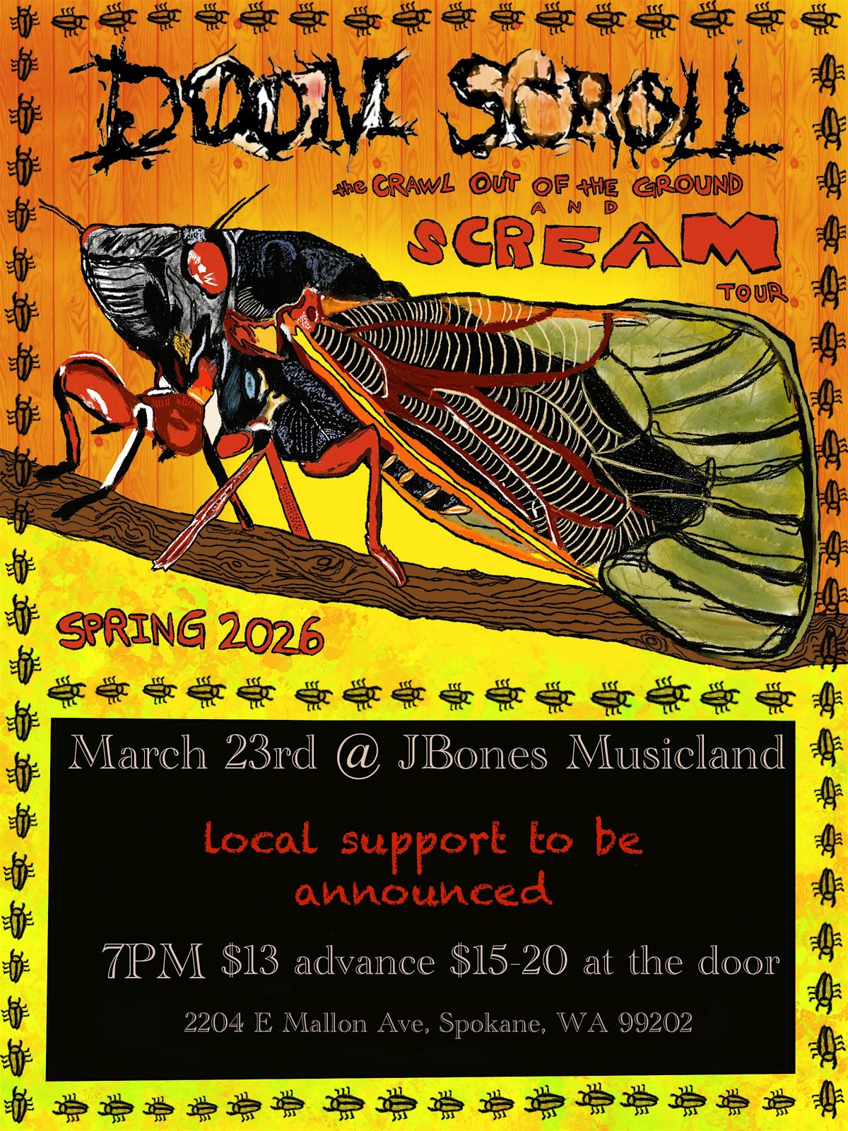 Doom Scroll and TBA Local Openers, 23 March | Event in Spokane | AllEvents