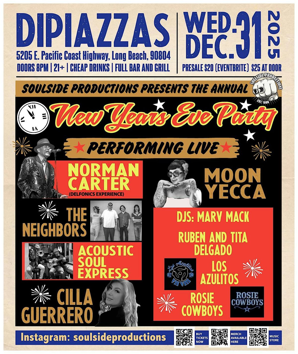 NYE ANNUAL PARTY - PERFORMING LIVE NORMAN CARTER ( DELFONICS) AND FRIENDS, 31 December | Event in Long Beach