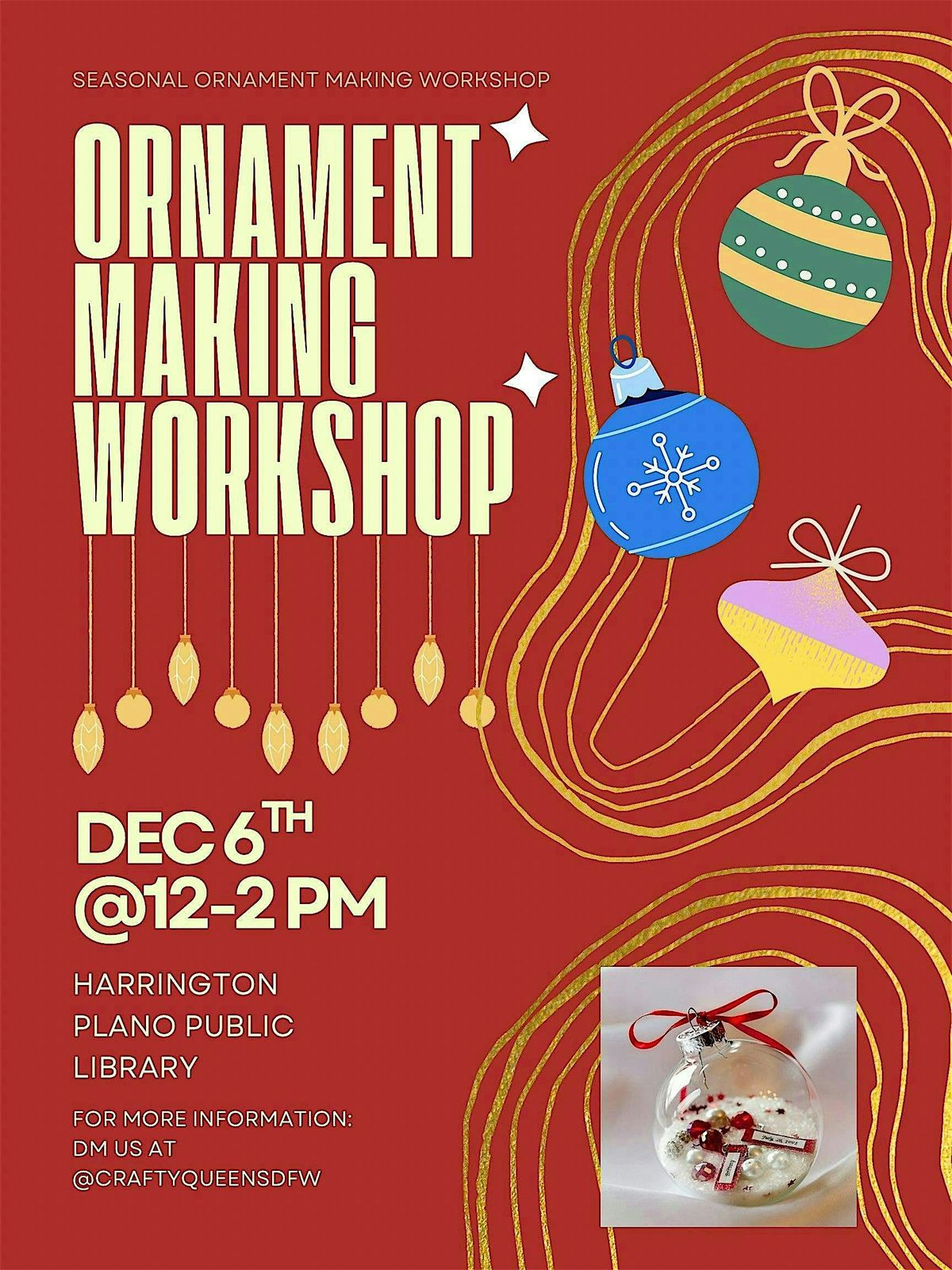 DIY Ornament Making Class, 6 December | Event in Plano | AllEvents