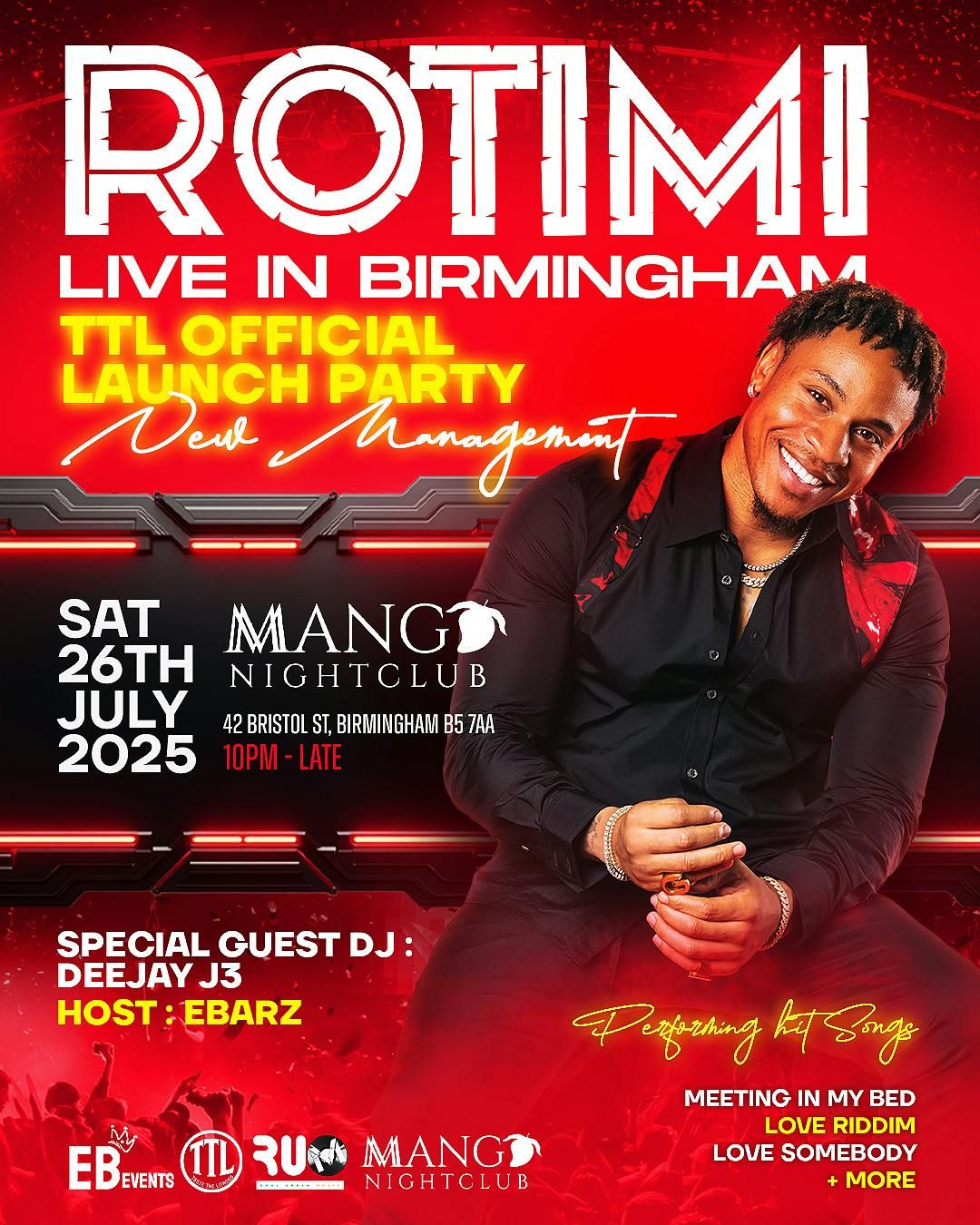 ROTIMI LIVE IN BIRMINGHAM - **TTL LAUNCH PARTY **, 26 July | Event in Birmingham | AllEvents
